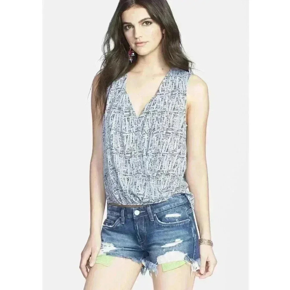 ASTR The Label Front Wrap High Low Tank Blouse Top Sleeveless XS